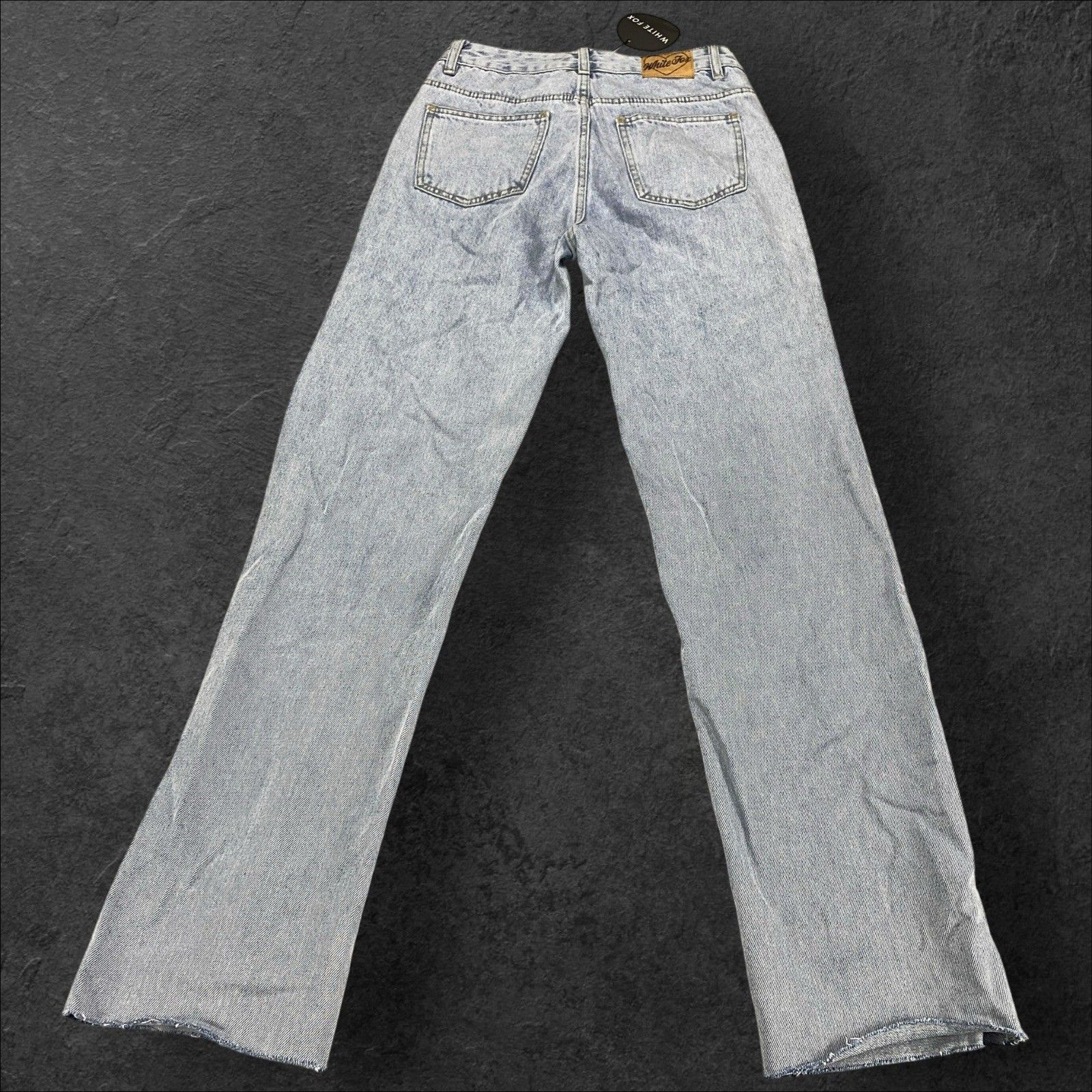 White Fox Jordyn High Waisted Straight Leg Jeans Light Blue Wash Small